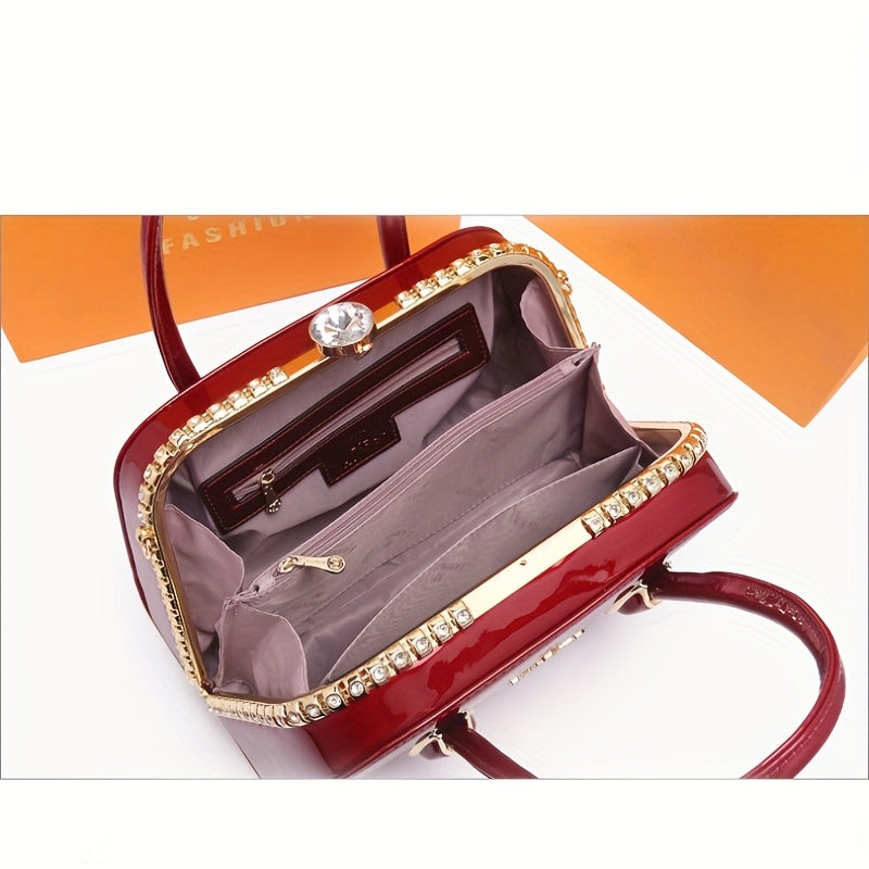 Rhinestone Glam Handbag: Stylish Satchel for Women, Perfect for Carnaval Music Festival